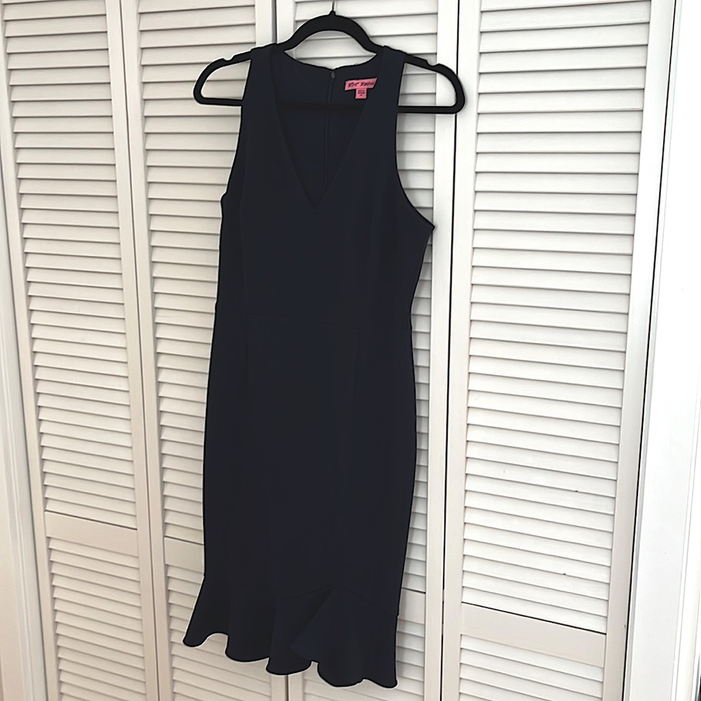 Navy blue midi cocktail dress from Betsey Johnson